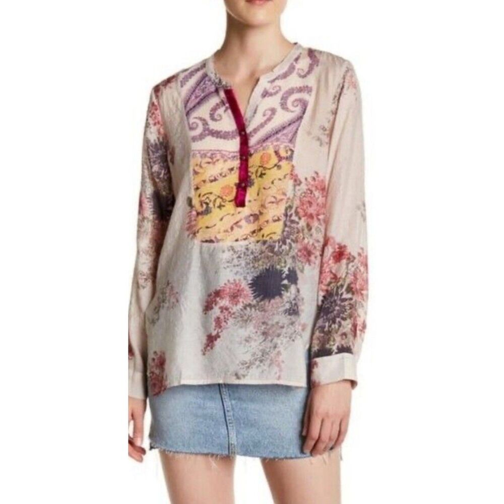 Anthropologie ARATTA SILENT JOURNEY Blouse Women's Size Large Top Tunic Floral